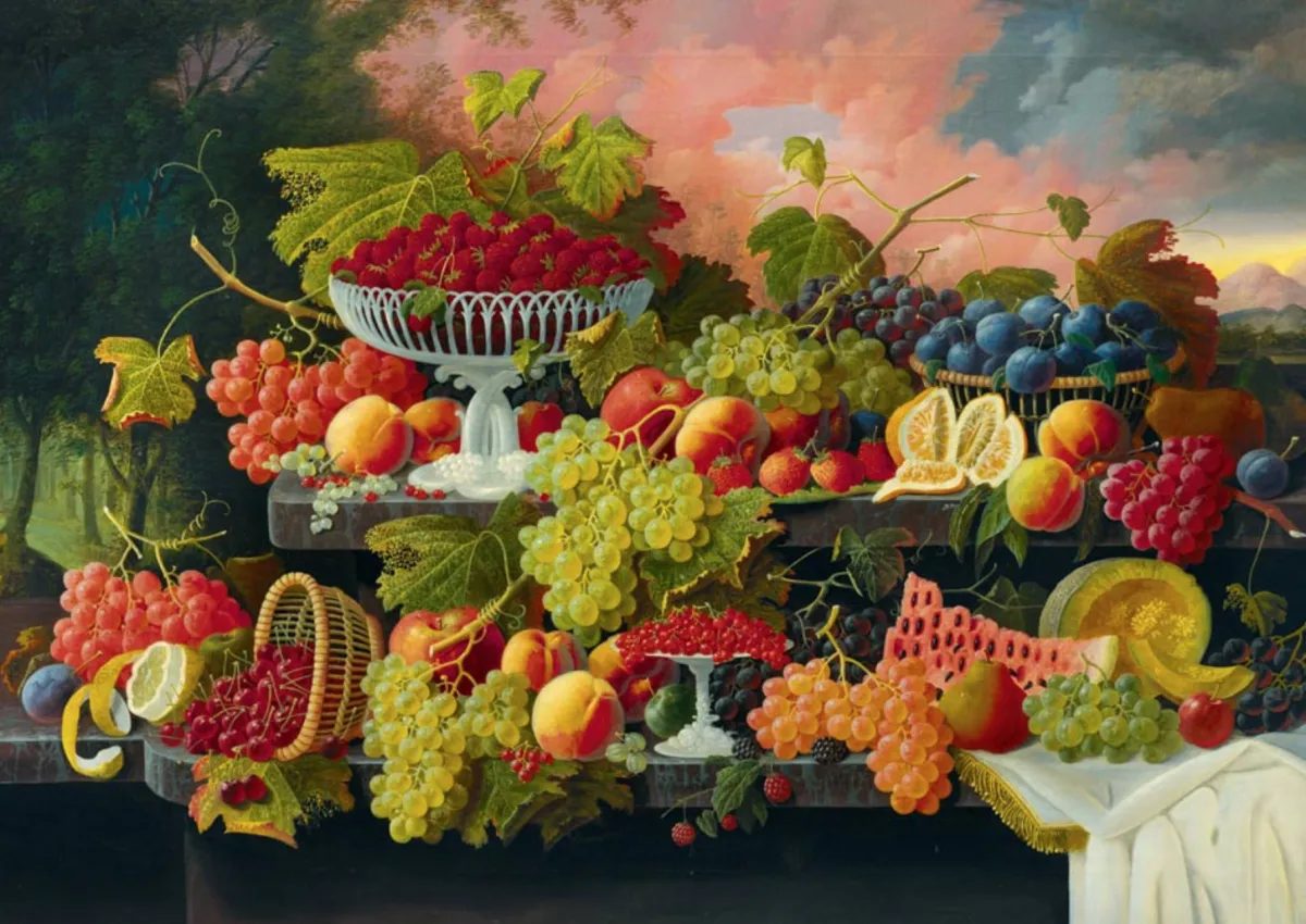 Bluebird Puzzle Kunst En Cultuur|1000-1499<Severin Roesen - Stilleven met fruit - 1000 stukjes