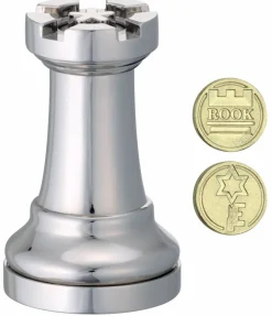 Cast Puzzle Breinbrekers<Toren Zilver- Schaakstuk - Cast breinbreker