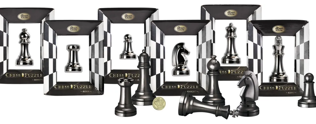 Cast Puzzle Breinbrekers<Toren Zwart- Schaakstuk - Cast breinbreker