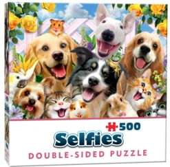 Cheatwell Dubbelzijdige Puzzel|Dieren<Vriendjes Selfie- 500 stukjes - dubbelzijdige puzzel