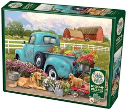 Cobble Hill Dieren|Landschappen<Bloemen Pick-up Truck - puzzel van 1000 stukjes