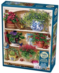 Cobble Hill Stilleven|Tekening<Bloemenkast - puzzel van 500 XL stukjes
