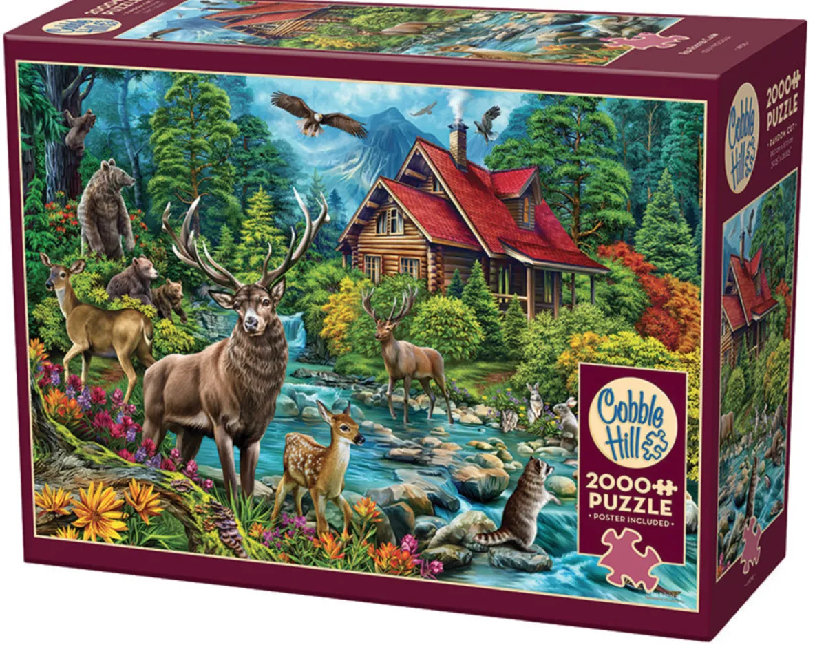 Cobble Hill Dieren|2000 En Meer<Blokhut met rood dak - puzzel van 2000 stukjes