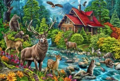 Cobble Hill Dieren|2000 En Meer<Blokhut met rood dak - puzzel van 2000 stukjes