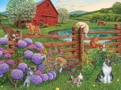 Cobble Hill Tekening|100-499<Boerderij Katjes - puzzel van 275 XXL stukjes