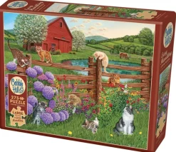 Cobble Hill Tekening|100-499<Boerderij Katjes - puzzel van 275 XXL stukjes