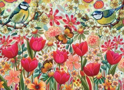 Cobble Hill Tekening|Dieren<Briesje in de bloementuin - puzzel van 500 XL stukjes