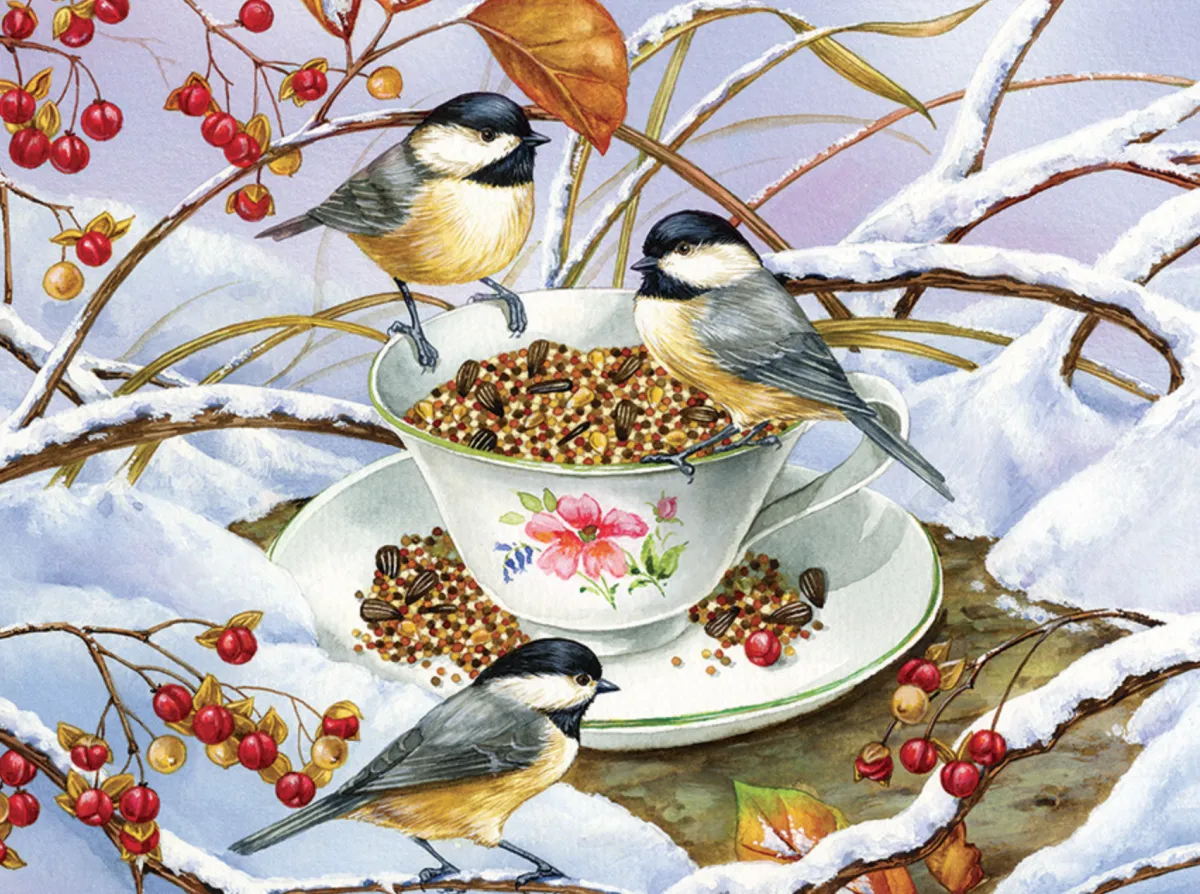 Cobble Hill Tekening|100-499<Chickadee Tea - puzzel van 275 XXL stukjes