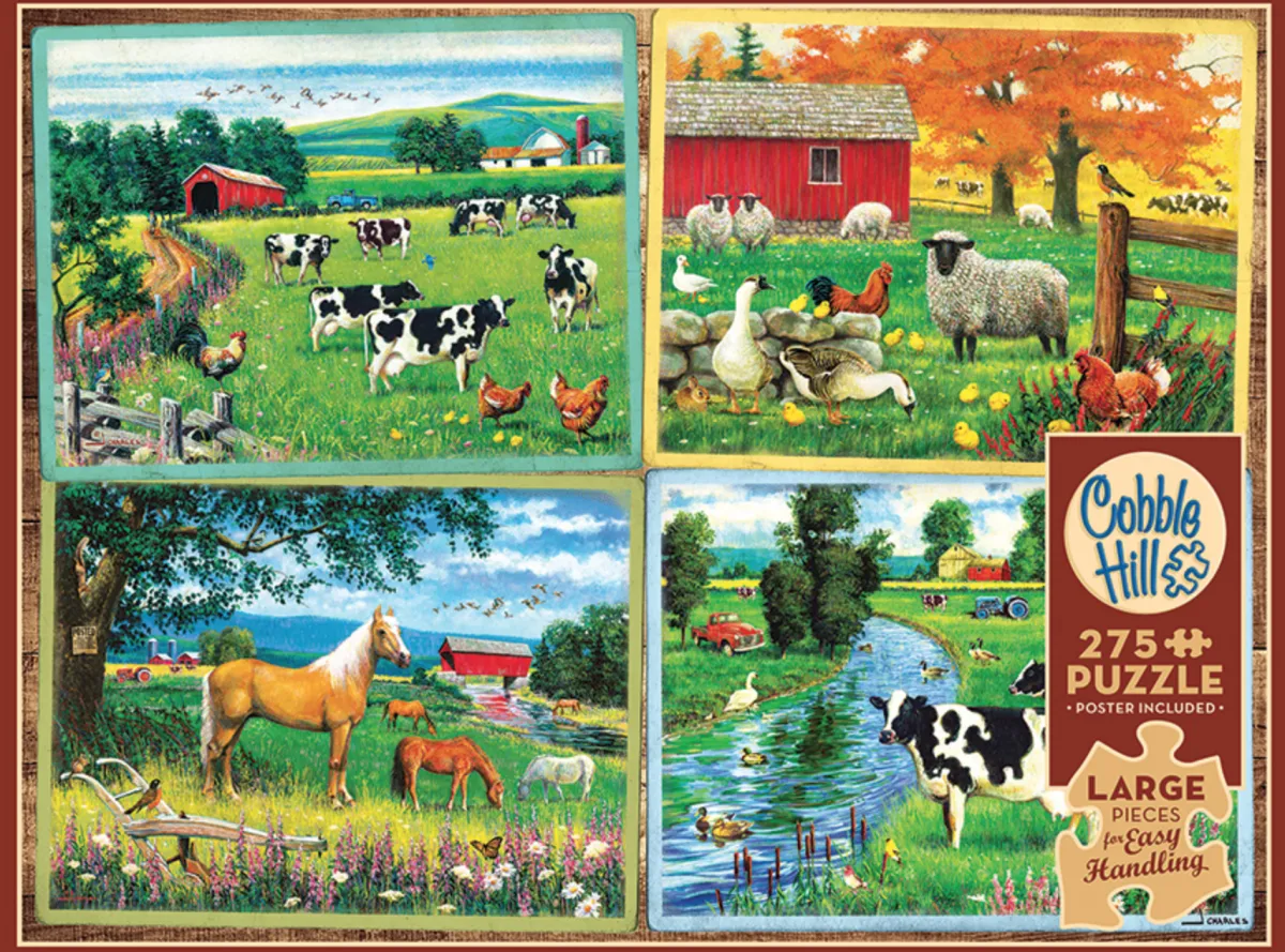 Cobble Hill Tekening|100-499<Country Friends - puzzel van 275 XXL stukjes