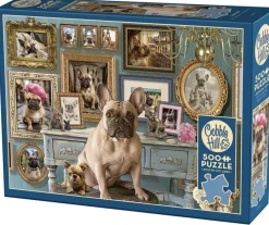 Cobble Hill Tekening|Dieren<De Franse Bulldog - puzzel van 500 XL stukjes