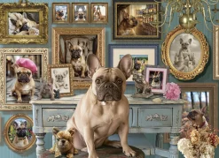 Cobble Hill Tekening|Dieren<De Franse Bulldog - puzzel van 500 XL stukjes