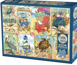 Cobble Hill Tekening|Dieren<Een dag op het strand - puzzel van 500 XL stukjes