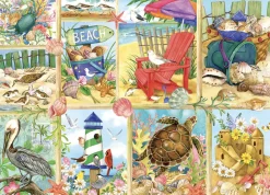 Cobble Hill Tekening|Dieren<Een dag op het strand - puzzel van 500 XL stukjes