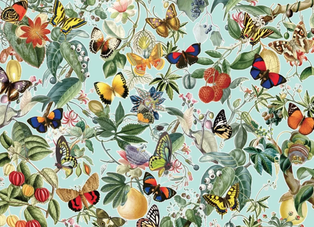 Cobble Hill Tekening|Dieren<Fruit en vlinders - puzzel van 1000 stukjes