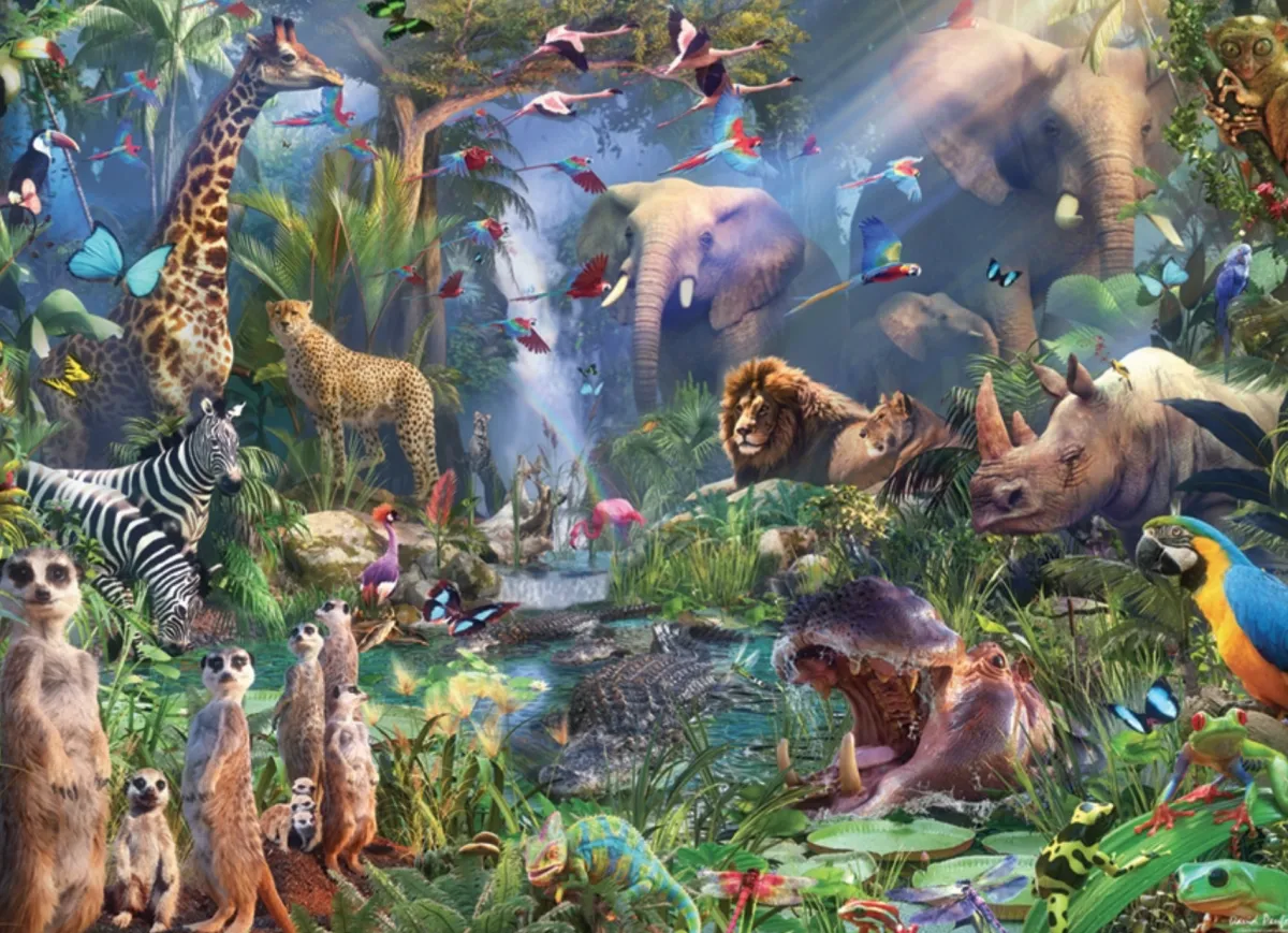 Cobble Hill Dieren|1000-1499<In de jungle - puzzel van 1000 stukjes