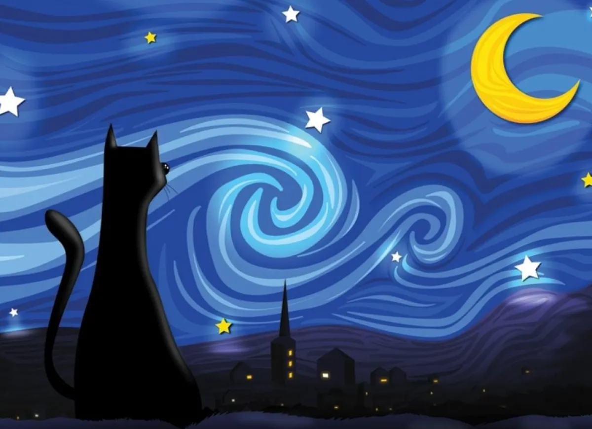 Cobble Hill Stilleven|Dieren<Mrowwy Night - puzzel van 500 XL stukjes