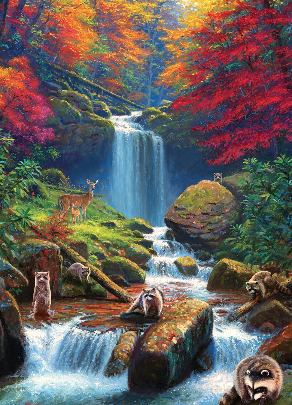 Cobble Hill Dieren|1000-1499<Mystieke watervallen in de herfst - puzzel van 1000 stukjes
