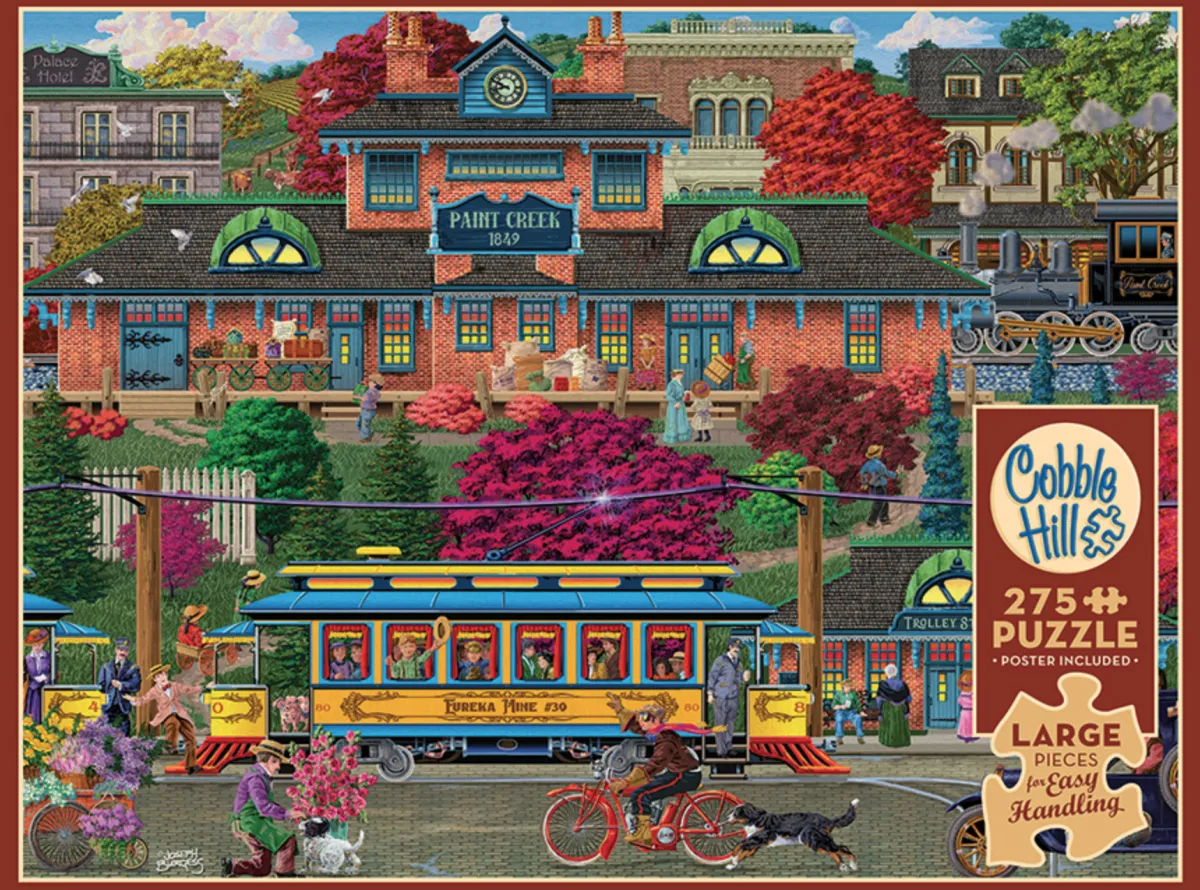 Cobble Hill Tekening|100-499<Trolley Station - puzzel van 275 XXL stukjes