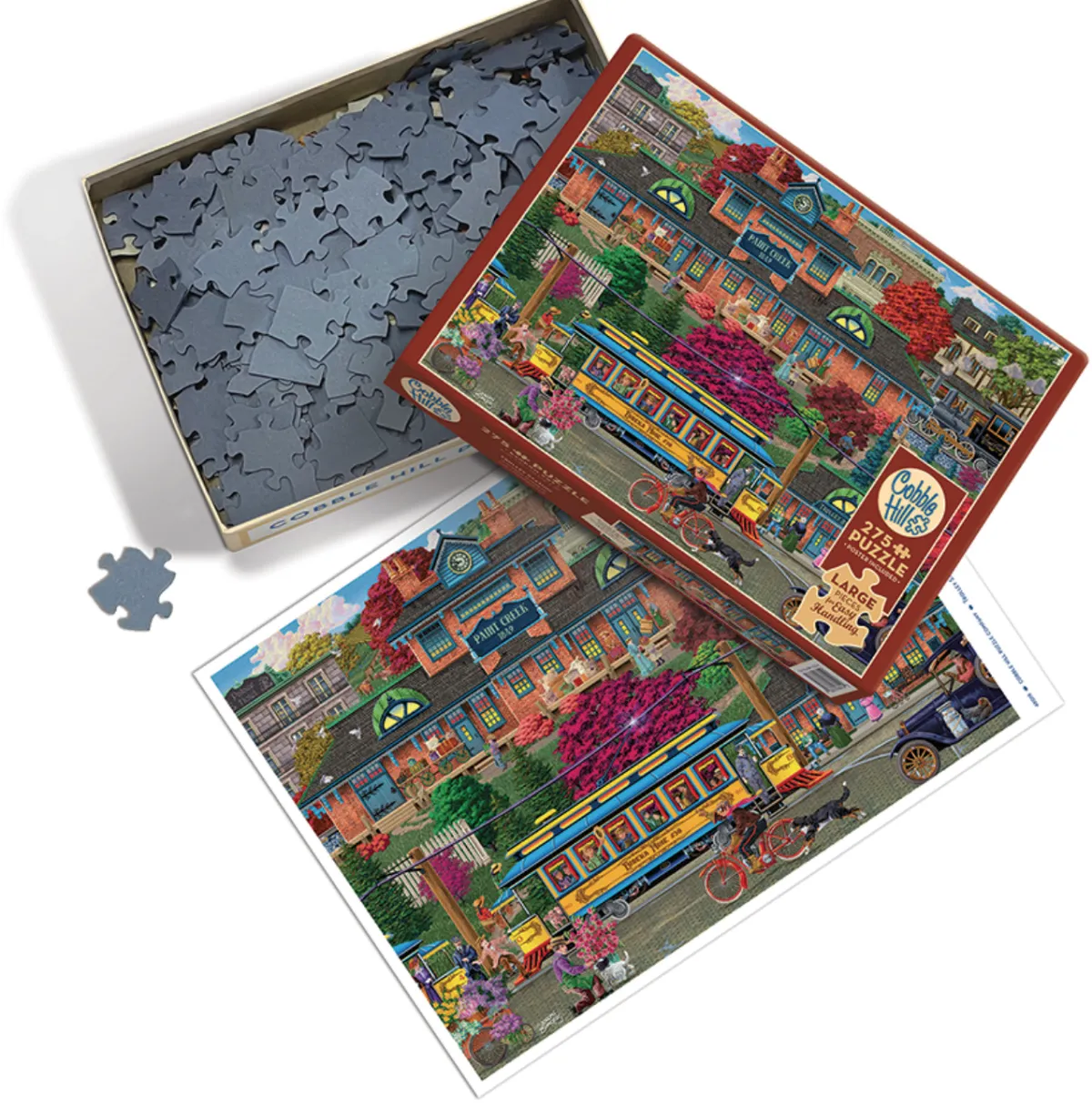 Cobble Hill Tekening|100-499<Trolley Station - puzzel van 275 XXL stukjes