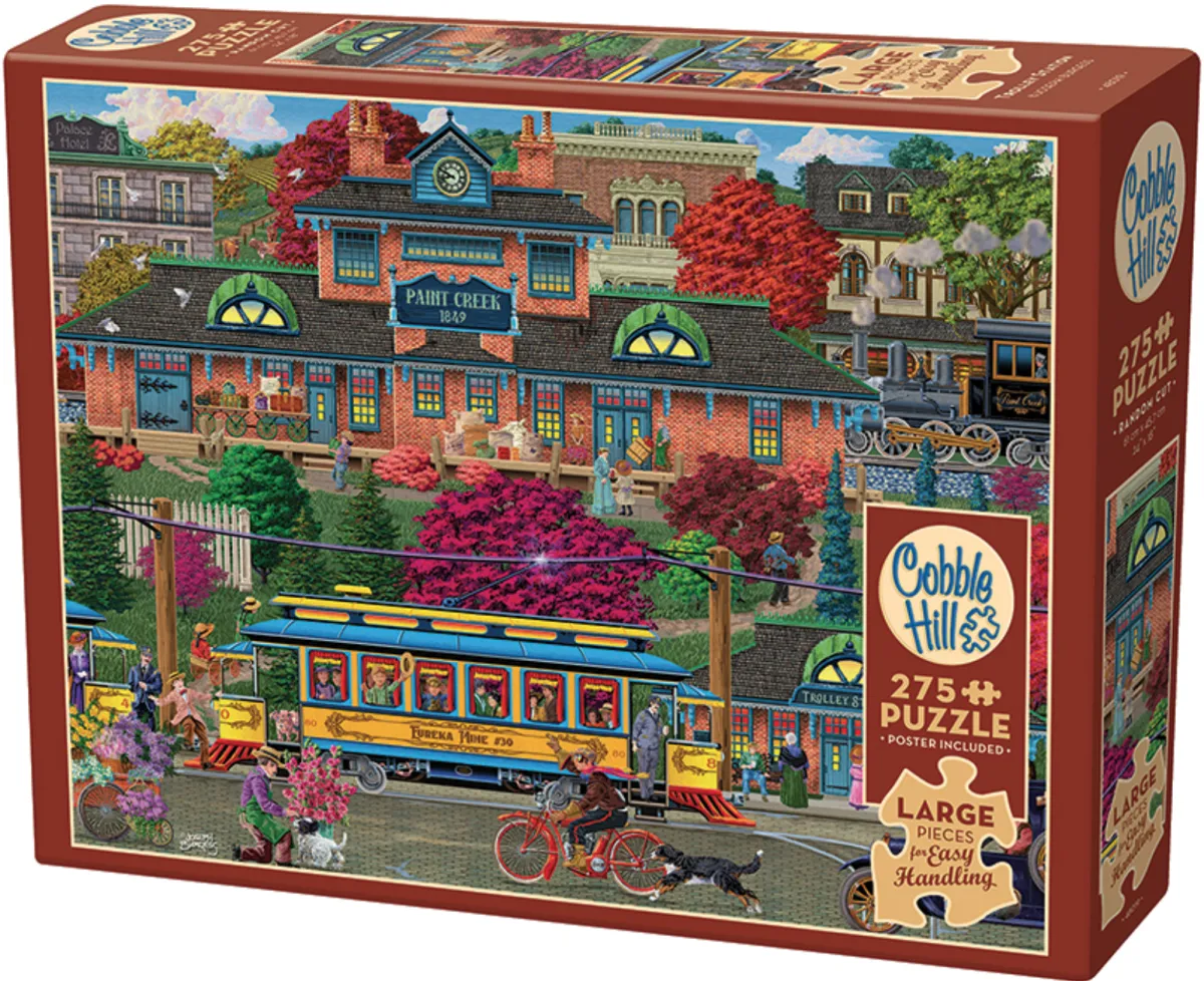 Cobble Hill Tekening|100-499<Trolley Station - puzzel van 275 XXL stukjes