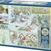 Cobble Hill Tekening|Dieren<Tuinvogels in de Winter - puzzel van 500 XL stukjes