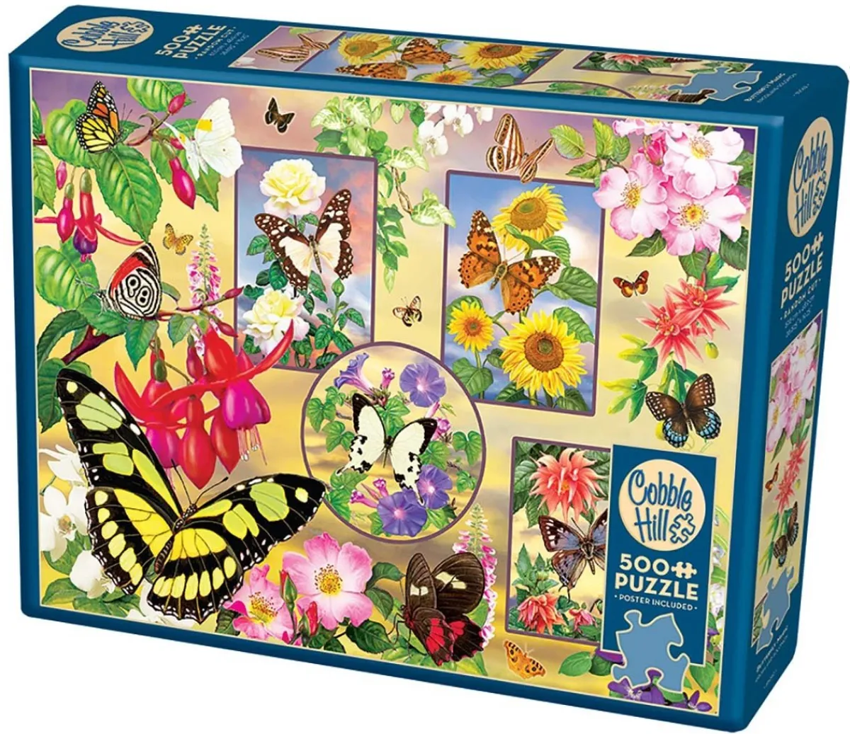 Cobble Hill Tekening|Dieren<Vlinder Magie - puzzel van 500 XL stukjes