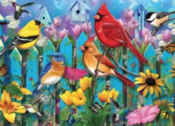 Cobble Hill Tekening|Dieren<Vogels op het hek - puzzel van 500 XL stukjes