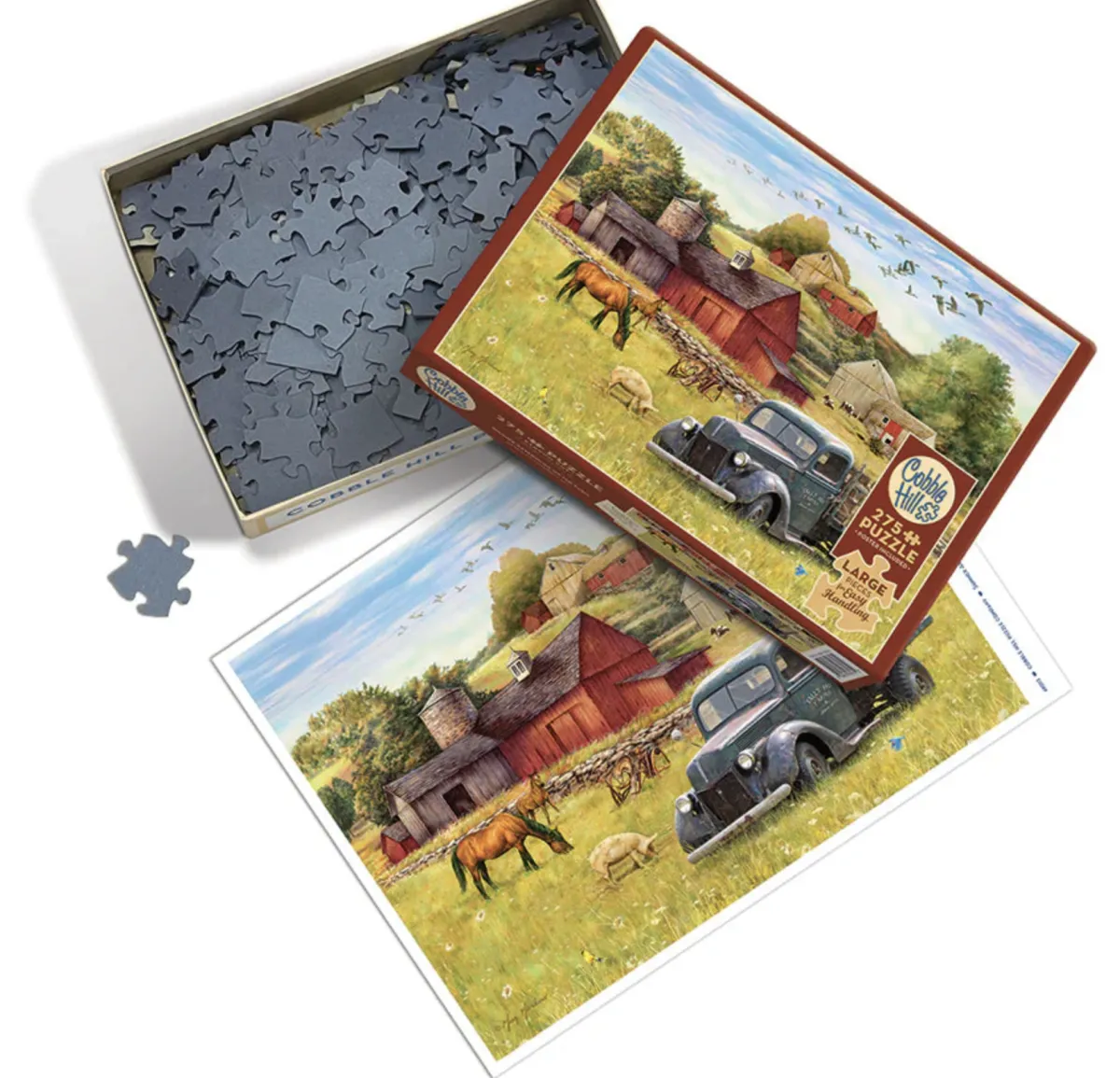 Cobble Hill Tekening|100-499<Zomer op de boerderij - puzzel van 275 XXL stukjes