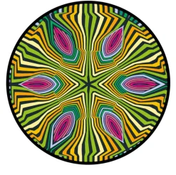Curiosi Dubbelzijdige Puzzel|Speciale Vorm<Hippie - Dubbelzijdige Ronde puzzel in hout - 88 stukjes