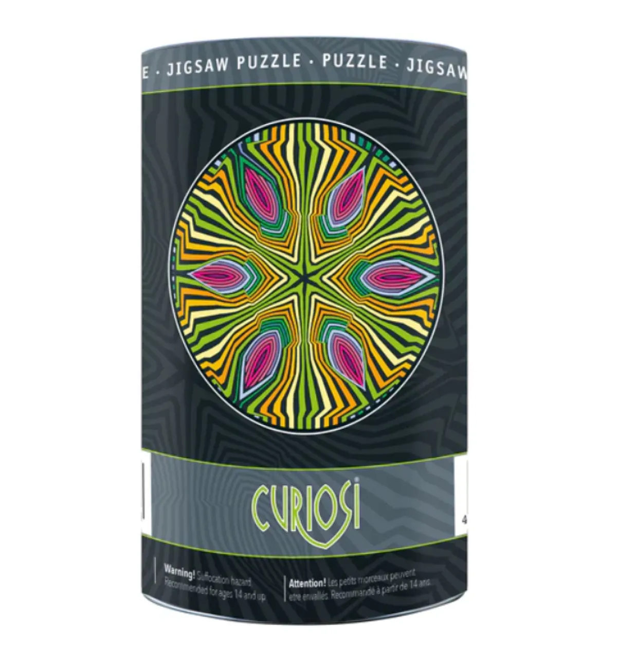 Curiosi Dubbelzijdige Puzzel|Speciale Vorm<Hippie - Dubbelzijdige Ronde puzzel in hout - 88 stukjes
