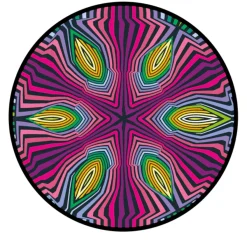 Curiosi Dubbelzijdige Puzzel|Speciale Vorm<Hippie - Dubbelzijdige Ronde puzzel in hout - 88 stukjes