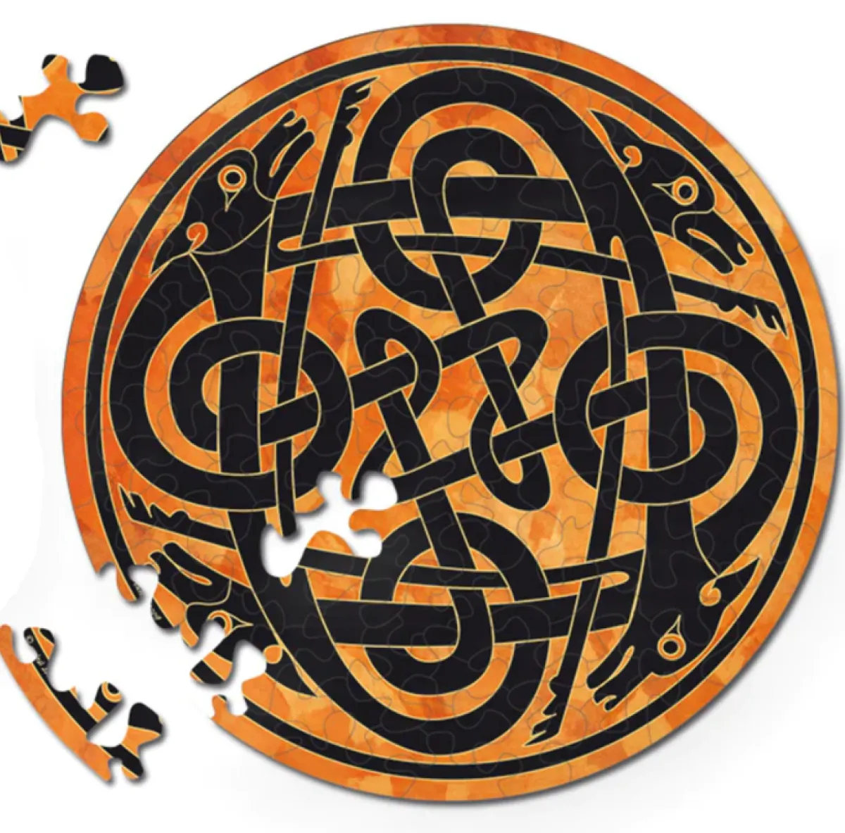 Curiosi Dubbelzijdige Puzzel|Speciale Vorm<Honden - Dubbelzijdige Ronde puzzel in hout - 88 stukjes