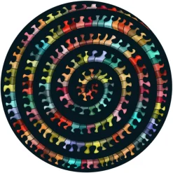 Curiosi Dubbelzijdige Puzzel|Speciale Vorm<Millepedes - Dubbelzijdige Ronde puzzel in hout - 324 stukjes