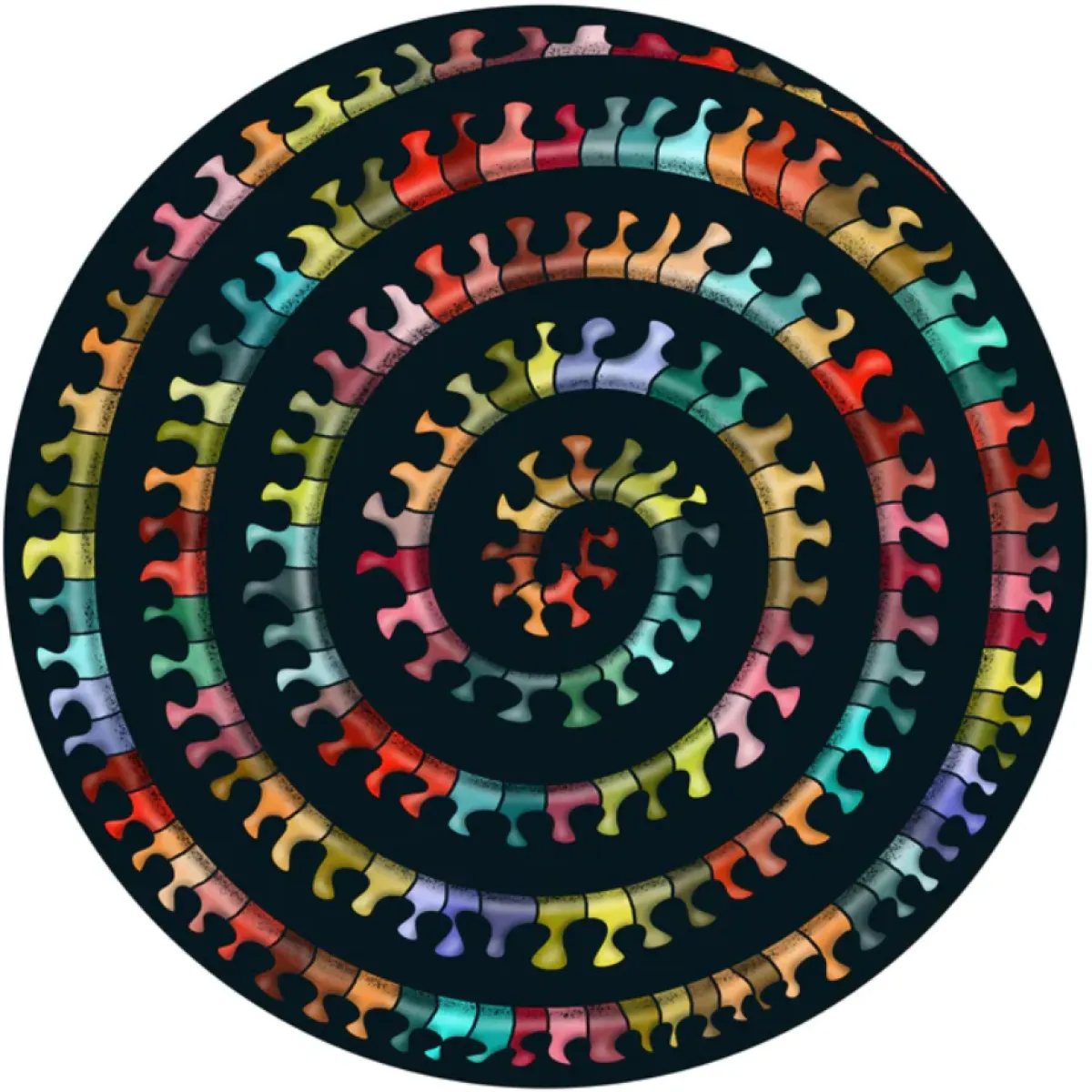Curiosi Dubbelzijdige Puzzel|Speciale Vorm<Millepedes - Dubbelzijdige Ronde puzzel in hout - 324 stukjes