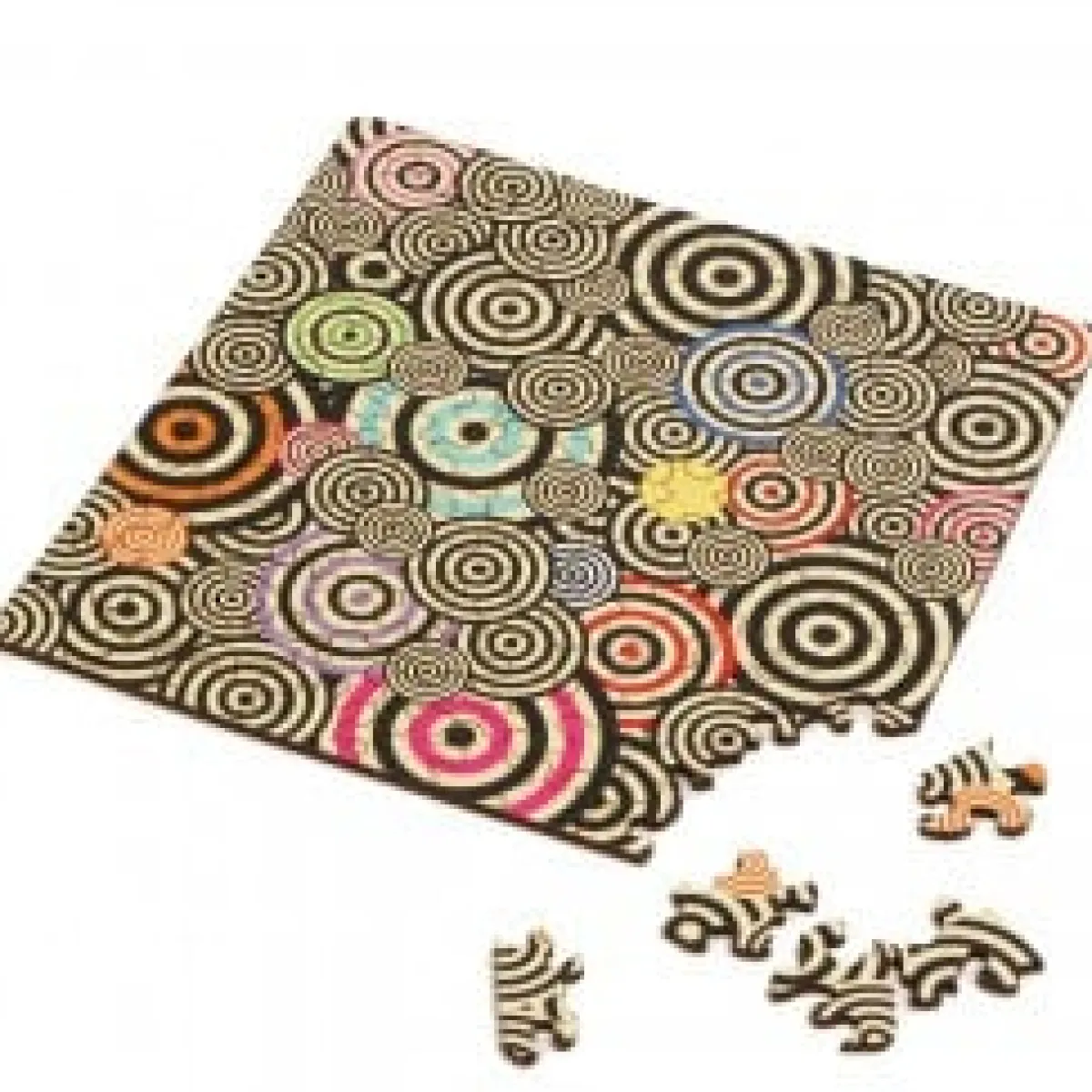 Curiosi Dubbelzijdige Puzzel|Vierkant<Puzzel Double Q-Mad - Dubbelzijdige puzzel in Hout - 123 stukjes