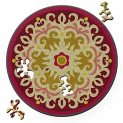 Curiosi Dubbelzijdige Puzzel|Speciale Vorm<Puzzel Double Rose - Dubbelzijdige Ronde puzzel in hout - 88 stukjes
