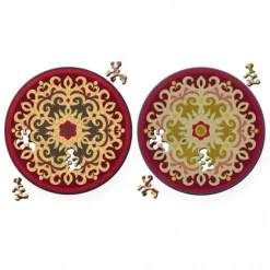 Curiosi Dubbelzijdige Puzzel|Speciale Vorm<Puzzel Double Rose - Dubbelzijdige Ronde puzzel in hout - 88 stukjes