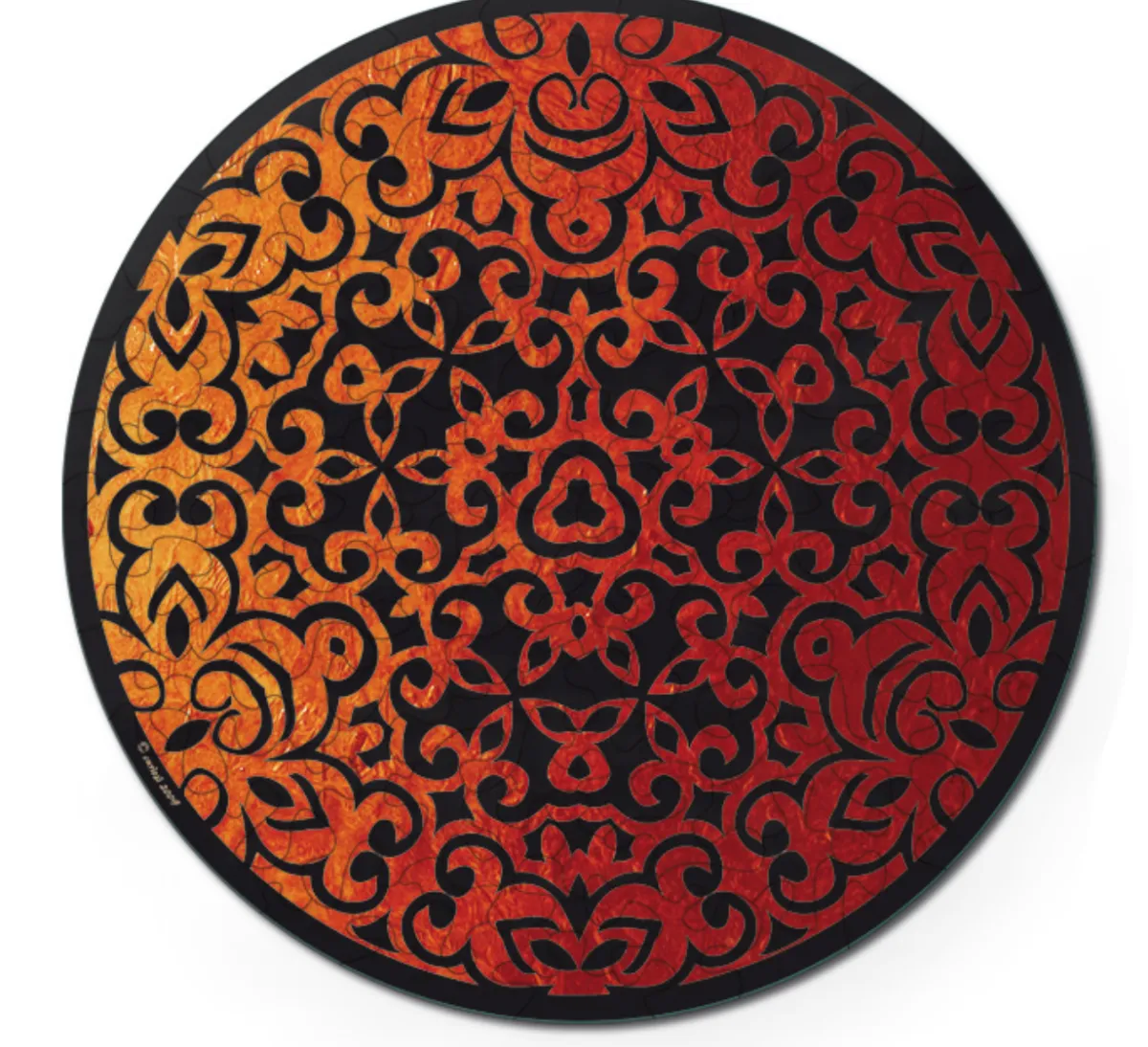 Curiosi Dubbelzijdige Puzzel|Speciale Vorm<Vuur - Dubbelzijdige Ronde puzzel in hout - 88 stukjes