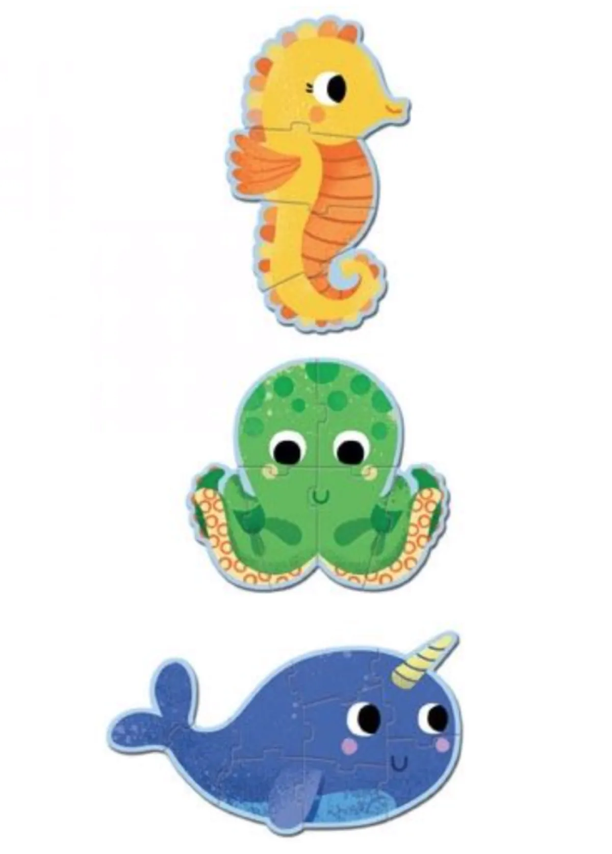 Kinderen Djeco Dieren|Legpuzzels<3 puzzels dieren in de zee - 4, 6 en 9 stukjes