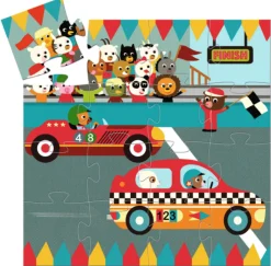 Kinderen Djeco Legpuzzels|2-99<De racewagen - 16 stukjes