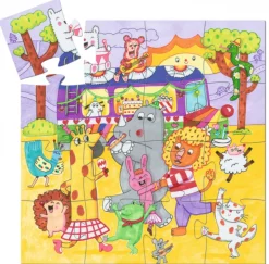 Kinderen Djeco Legpuzzels|2-99<De regenboog bus - 16 stukjes