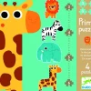 Kinderen Djeco Speciale Vorm|Dieren<Diertjes uit de jungle - 4 puzzels - 3, 4, 5 en 6 stukjes