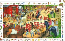 Kinderen Djeco Dieren|Legpuzzels<Drukte op de manege - puzzel van 200 stukjes