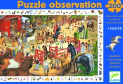 Kinderen Djeco Dieren|Legpuzzels<Drukte op de manege - puzzel van 200 stukjes