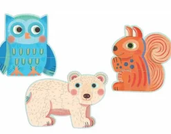 Kinderen Djeco Speciale Vorm|Legpuzzels<Eerste puzzels - In het bos - 3 puzzels van 9, 12 en 16 stukjes