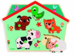 Kinderen Djeco Puzzel + Extra Item|Speciale Vorm<Geluidenpuzzel - de boerderij - 5 stukjes