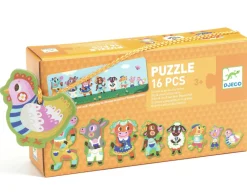 Djeco Speciale Vorm|2-99<Groot en klein op de boerderij - 8 puzzels van 2 stukjes