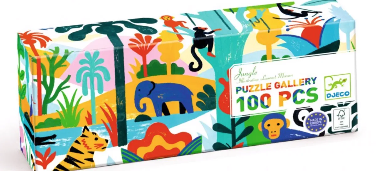 Kinderen Djeco Panorama|Tekening<Jungle - Puzzel van 100 stukjes