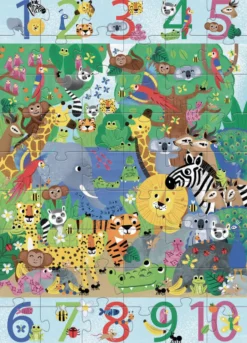 Kinderen Djeco Vloerpuzzels|Legpuzzels<Jungle - van 1 tot 10 - 54 stukjes