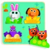 Kinderen Djeco Houten Insteekpuzzels|2-99<Kiekeboe op de boerderij - 4 stukjes